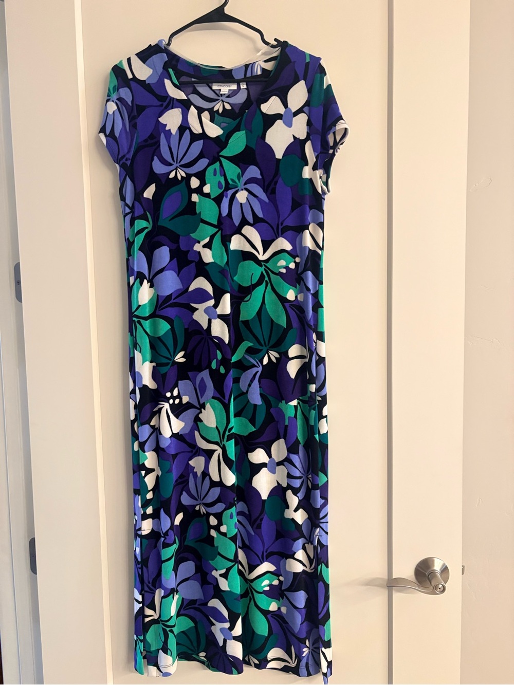 Chico's Teal, Purple & White Floral Maxi Dress Chico’s size 1 (8)